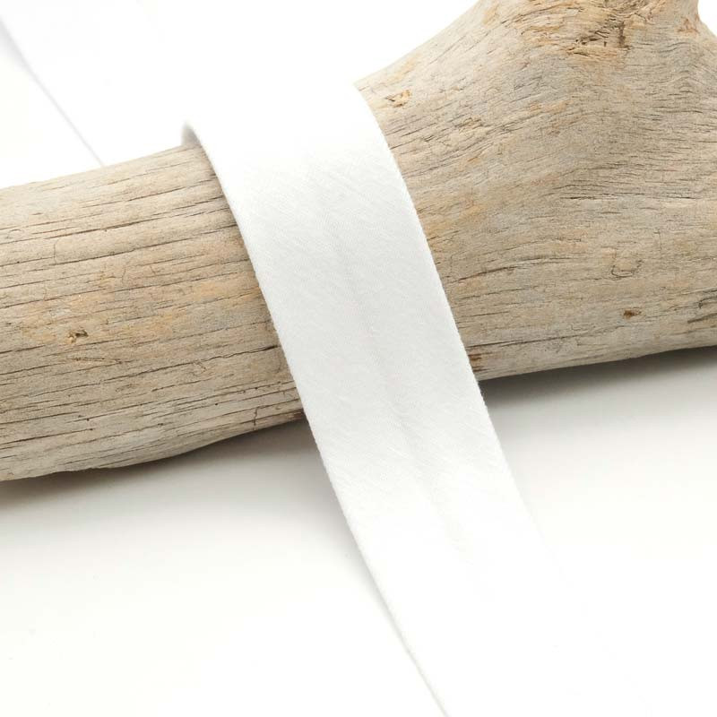 Biais Jersey Coton 20mm Blanc - Lisette - Maison Klem